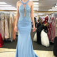 Prom Dresses Mermaid Satin With Appliques Sweep Train