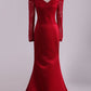 Prom Dresses Mermaid/Trumpet Spandex With Applique Sweep Train Red
