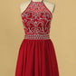 Halter With Beading Homecoming Dresses Chiffon A Line