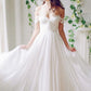 Chiffon Off The Shoulder With Applique And Ruffles A Line Wedding Dresses