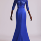 Evening Dresses Bateau Mermaid Satin With Applique And Beads