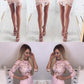 Sexy Long Sleeves Pink Lace Short Bodycon Dress, cheap homecoming Tori dress Homecoming Dresses CD385