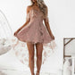 Fancy Lace Homecoming Dresses Party Dress A-Line Spaghetti Straps High Low Blush Lace Baylee With Ruffles CD85