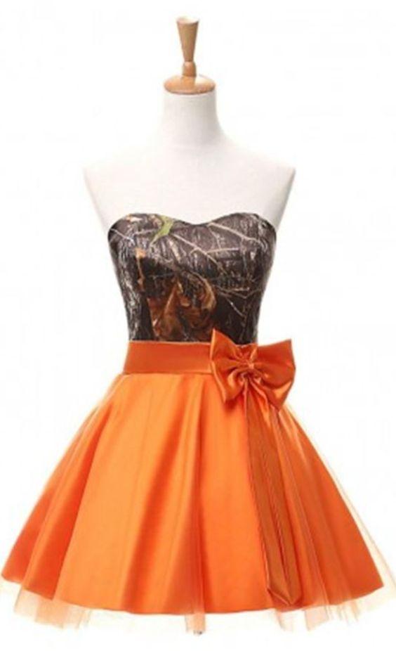 , Camo Homecoming Dresses Short Party Dress, Jayla Orange Dresses CD8822