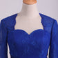 2024 Mother Of The Bride Dresses Long Sleeves Chiffon With Applique Open Back Dark Royal Blue