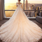 Gorgeous Off The Shoulder Lace Cathedral Train Wedding Dresses Princess Bridal SRSPT58L82L