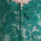 Mermaid Scoop Floor Length Evening Dresses Tulle With Applique