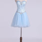 A Line Sweetheart Beaded Bodice Homecoming Dresses Tulle Short/Mini