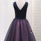 Organza A-Line V Neck Homecoming Dresses With Appliques