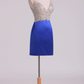 Beaded Bodice V Neck Homecoming Dresses Sheath/Column Mini Satin&Tulle