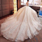 2024 Gorgeous Scoop Lace Appliques Flowers White Organza Long Sleeve Wedding SRS10080