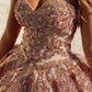 Rosewood Sequins Ball Gown Sweetheart Strapless Quinceanera Dresses with SJS15661