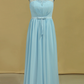 Plus Size Scoop A Line Evening Dresses Chiffon With Ruffles And Sash