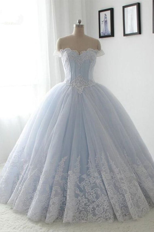 2024 Quinceanera Dresses Ball Gown Off The Shoulder Tulle With Applique