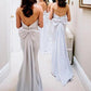 Simple Strapless Grey Satin Cheap Long Bridesmaid Dresses GD00002