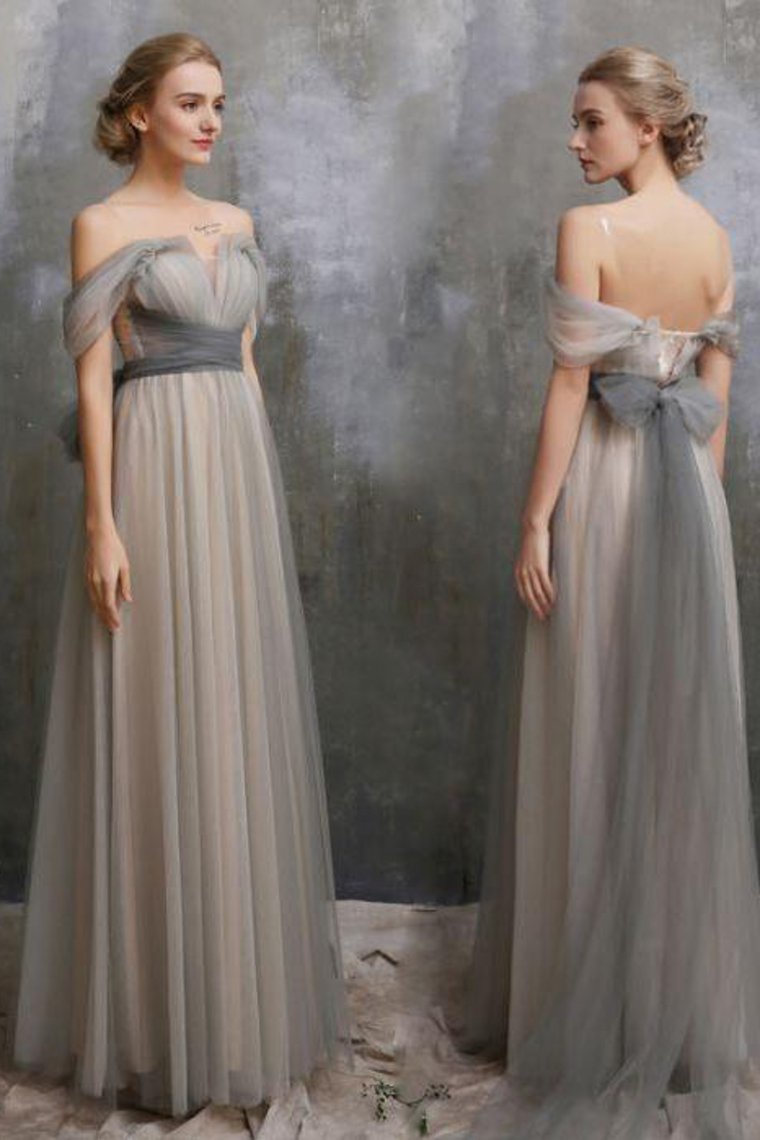 Fairy Prom Dresses A-Line Floor-Length Bowknot Sexy Prom Dress/Evening Dress