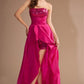 Sleeveless High Sequin A-Line/Princess Lace Strapless Low Taffeta Dresses