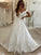 Satin A-Line/Princess Off-the-Shoulder Ruffles Sleeveless Sweep/Brush Train Wedding Dresses