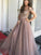 Floor-Length Off-the-Shoulder A-Line/Princess Sleeveless Tulle Beading Dresses