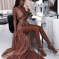 Floor-Length A-Line/Princess Sleeveless V-neck Ruffles Sequins Dresses