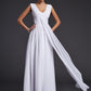 Sleeveless A-Line/Princess Pleats Jewel Long Chiffon Dresses