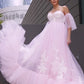 Tulle Sweetheart A-Line/Princess Sleeves Short Court Applique Train Wedding Dresses
