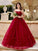 Applique Tulle Ball Gown Sweetheart Sleeveless Floor-Length Dresses