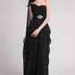 Sheath/Column Long Sleeveless One-Shoulder Beading Chiffon Dresses