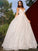 Sleeveless Sequin Tulle A-Line/Princess V-neck Sweep/Brush Train Dresses