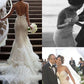 Court Trumpet/Mermaid Tulle Train Straps Spaghetti Lace Sleeveless Wedding Dresses