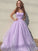 Tulle Square Sleeveless A-Line/Princess Ruffles Floor-Length Dresses