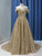 Sleeveless Gown Ball Off-the-Shoulder Sweep/Brush Train Ruffles Sequins Dresses