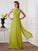 Sleeveless Pleats One-Shoulder A-Line/Princess Long Chiffon Dresses
