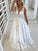 V-Neck Sleeveless A-Line/Princess Floor-Length Lace Tulle Dresses