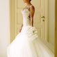 Trumpet/Mermaid Sweetheart Applique Straps Spaghetti Lace Train Court Sleeveless Tulle Wedding Dresses