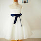 A-line/Princess Lace Scoop Ankle-Length Sleeveless Tulle Flower Girl Dresses