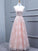 Scoop A-Line/Princess Sleeveless Tulle Floor-Length Applique Dresses