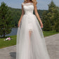 Sleeveless Lace Sheath/Column Scoop Floor-Length Tulle Wedding Dresses