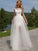 Sleeveless Lace Sheath/Column Scoop Floor-Length Tulle Wedding Dresses