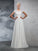 Long Short Neck Applique A-Line/Princess Sleeves Sheer Chiffon Wedding Dresses