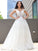 Sleeveless Applique V-neck Tulle A-Line/Princess Floor-Length Wedding Dresses