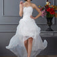 Beading Sleeveless High A-Line/Princess Low Sweetheart Organza Wedding Dresses