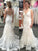 Trumpet/Mermaid Tulle Straps Applique Sleeveless Sweep/Brush Train Wedding Dresses