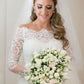 Lace Train Off-the-Shoulder Sweep/Brush Trumpet/Mermaid Applique Long Sleeves Tulle Wedding Dresses