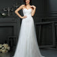 Pleats Long Sleeveless Sweetheart A-Line/Princess Net Wedding Dresses