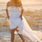 Off-the-Shoulder A-Line/Princess Sleeveless Chiffon Lace Floor-Length Wedding Dresses