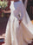 Scoop Sleeves Train 3/4 Stretch Sweep/Brush A-Line/Princess Ruffles Crepe Wedding Dresses