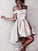 Sleeveless A-Line/Princess Off-the-Shoulder Satin Short/Mini Dresses
