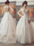 V-neck Ball Sleeves Long Court Gown Train Lace Tulle Wedding Dresses