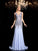 Rhinestone Sleeveless Sheath/Column Straps Long Chiffon Dresses